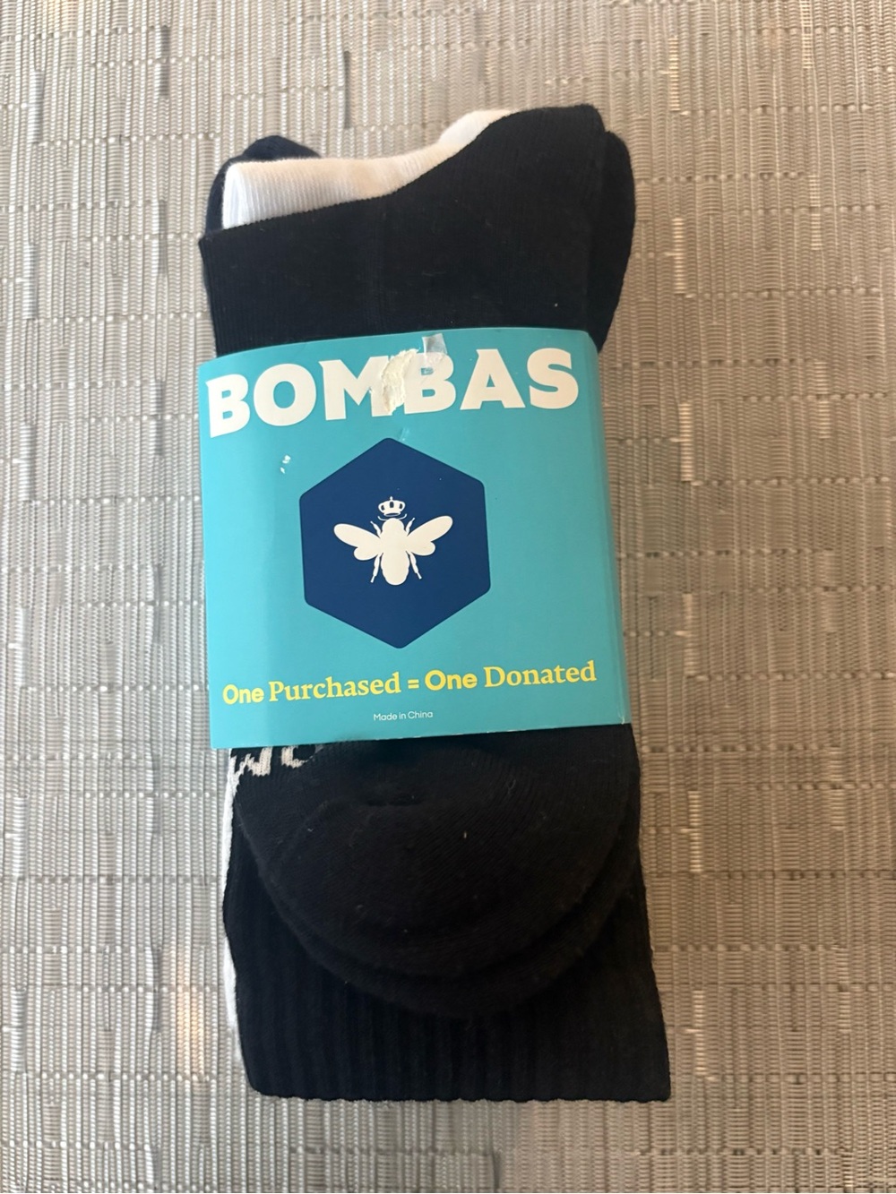 Bombas Black and White Crew Socks